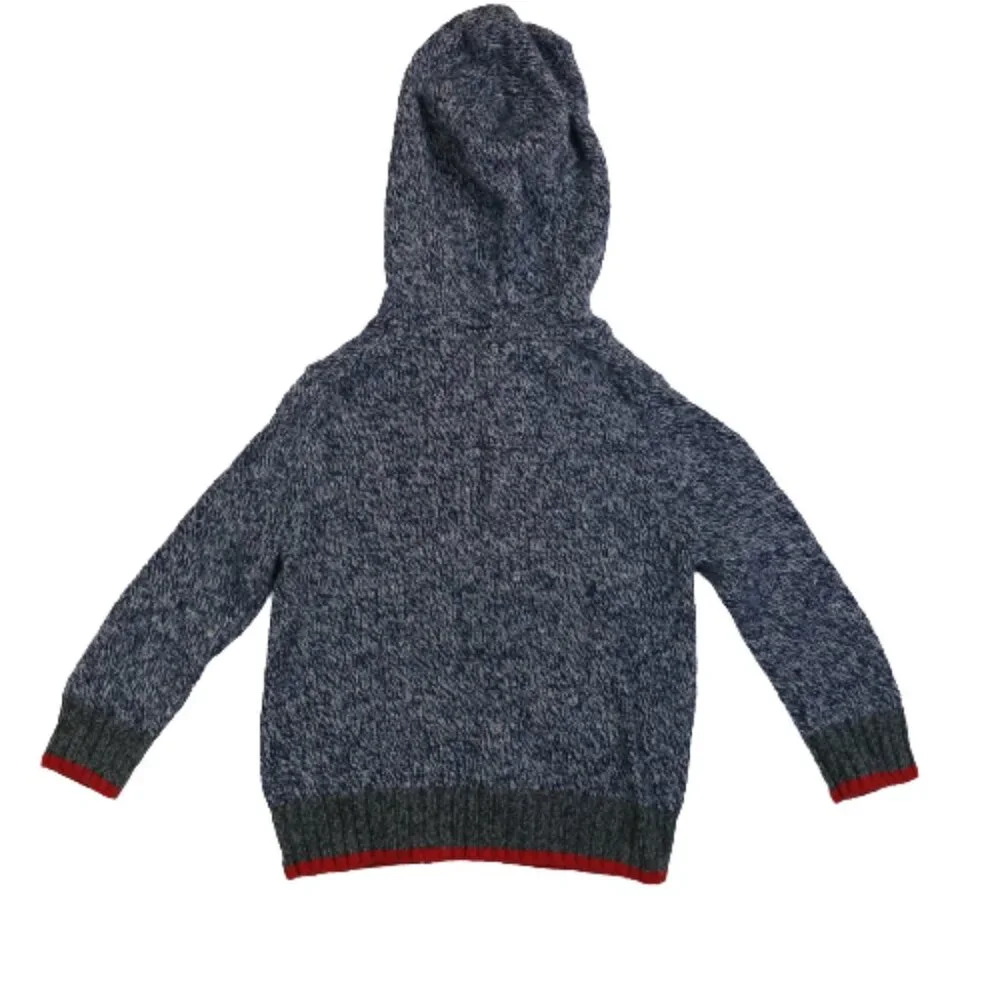 GAP Blue Marbled Hooded Wool Blend Sweater Boys Size 18-24M